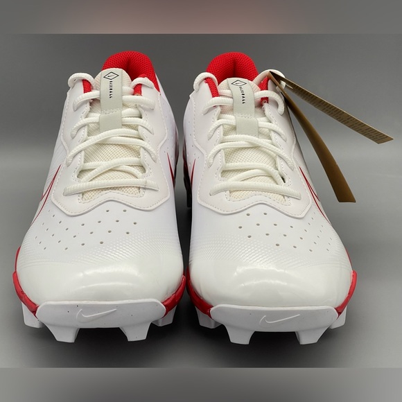 Nike Force Alpha Huarache 4 MCS Baseball Cleats WHITE/RED DJ6524-104 Mens 12 NEW - Picture 3 of 9